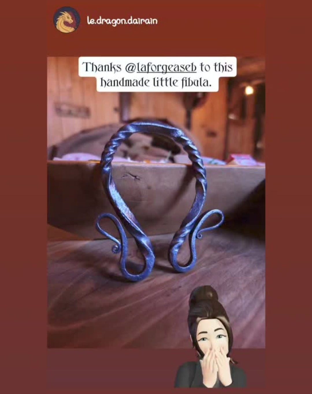 commentaire Instagram de margaux de l'antre du dragon d'airain