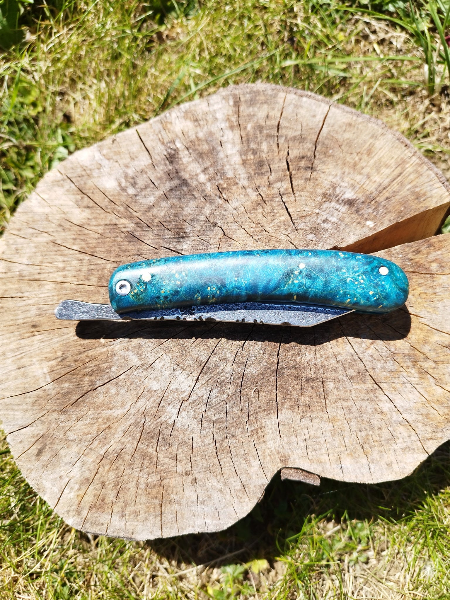 Grand Predallien : Manche en Loupe d'Érable Bleu