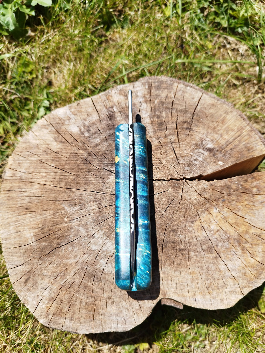 Grand Predallien : Manche en Loupe d'Érable Bleu