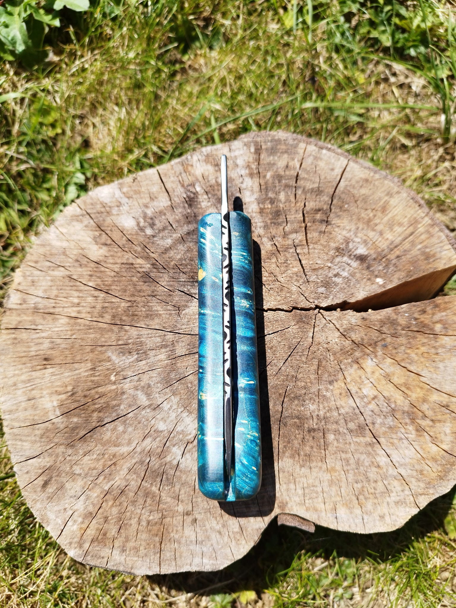 Grand Predallien : Manche en Loupe d'Érable Bleu